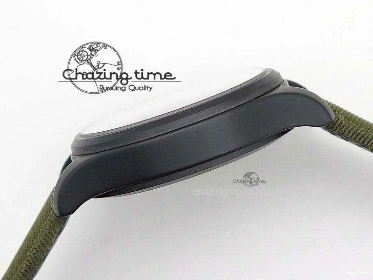 MIROTIME 0301 Big Pilot Top Gun Miramar PVD Plated Titanium on Green Nylon Strap A23J Refined 7398